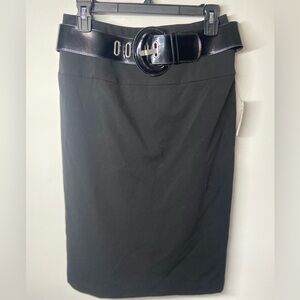 Chic Black Pencil Skirt with Belt